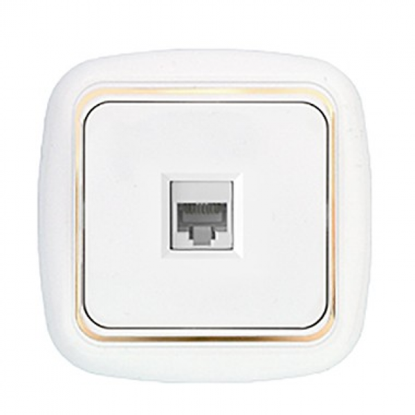 Interneta ligzda HARMONY LUX 1v., balta BYLECTRICA