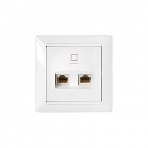 Interneta ligzda STILJ RJ45 z/a, 2v., balta BYLECT...