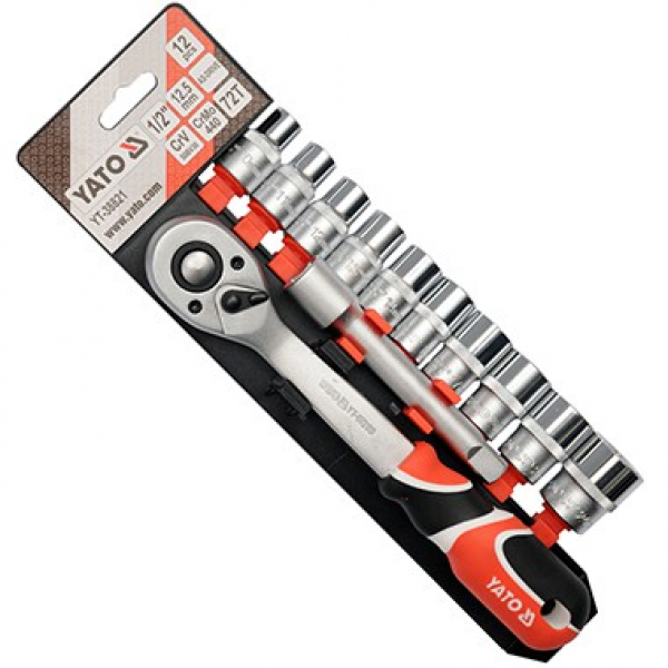 Instrumentu komplekts 1/2'' 10-24mm (12gab.) YT-38...