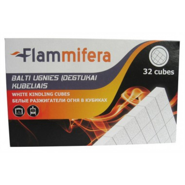 Iekurs kamīnam balts (32gab.) Flammifera